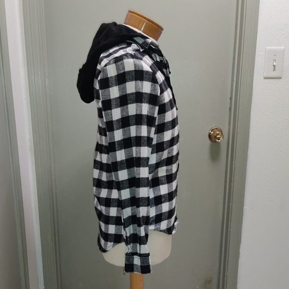Aeropostale Lightweight Hooded Checkered Jacket Size M - EUC - Picture 3 of 8